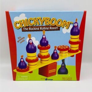 Chickyboom Wooden Board Game 2008 Educational Stacking Balance COMPLETE